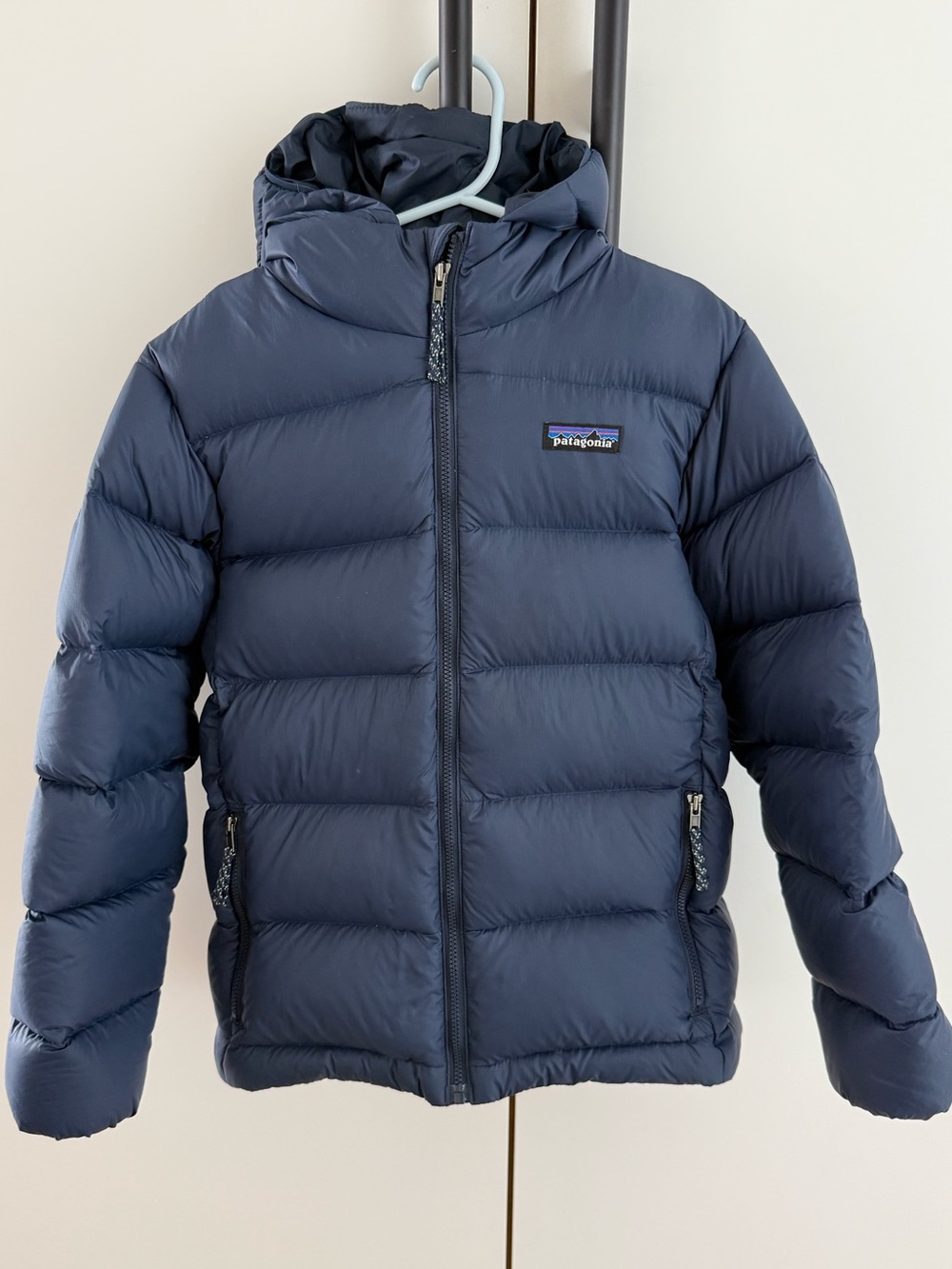 Patagonia Boys Hi-Loft Down Coat - Small Navy Blue